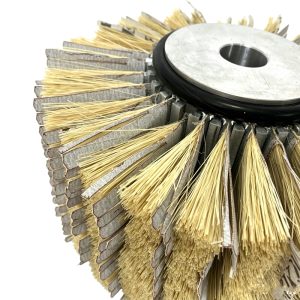 Profiled tampico sanding brush roll detail
